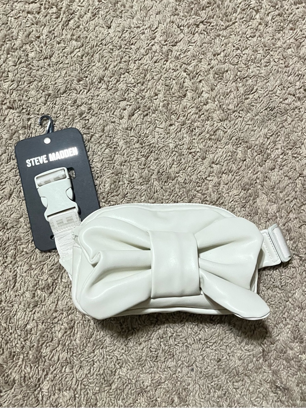 NWT Steve Madden Beige Bow Detail Medium Belt Bag/ Fanny Pack